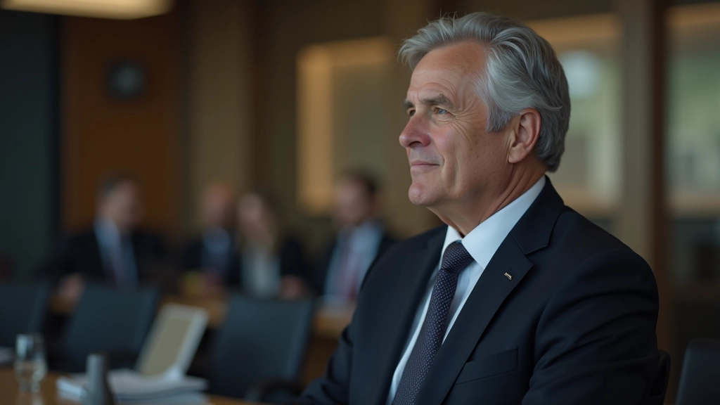 Gemeinderat und lokale Politiker bei Sitzung, Entscheidungsfindung