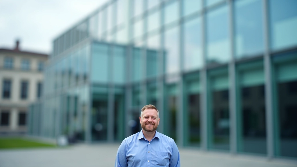 Modernes Verwaltungsgebäude mit Glasfassade, Symbol für Reformen und Modernisierung