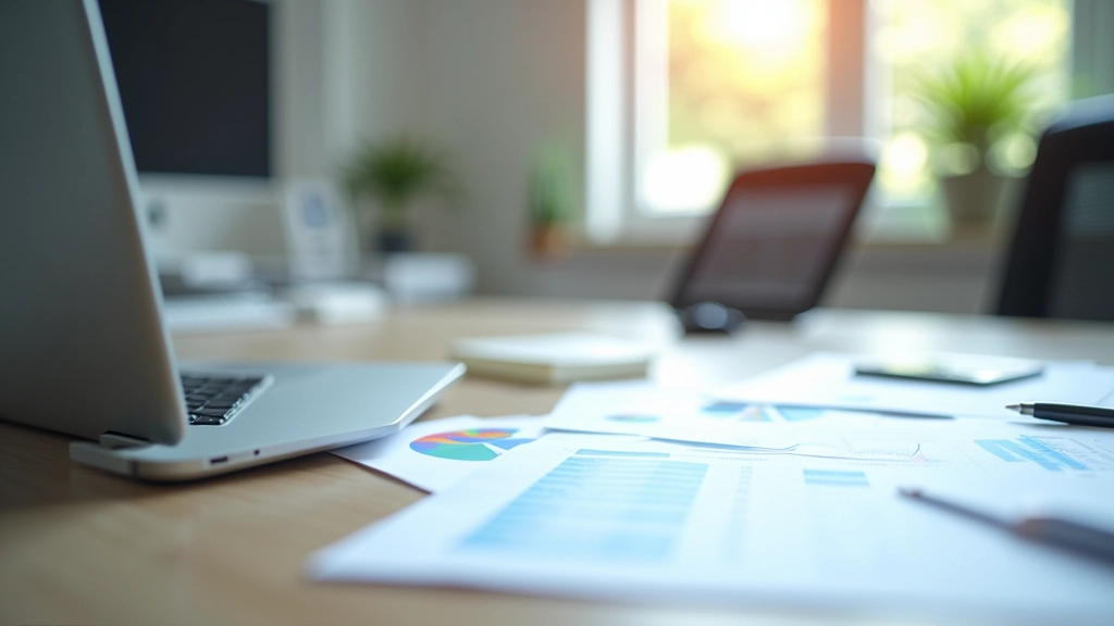 Moderne Büroumgebung mit Finanzanalysen und Reformdokumenten auf dem Schreibtisch